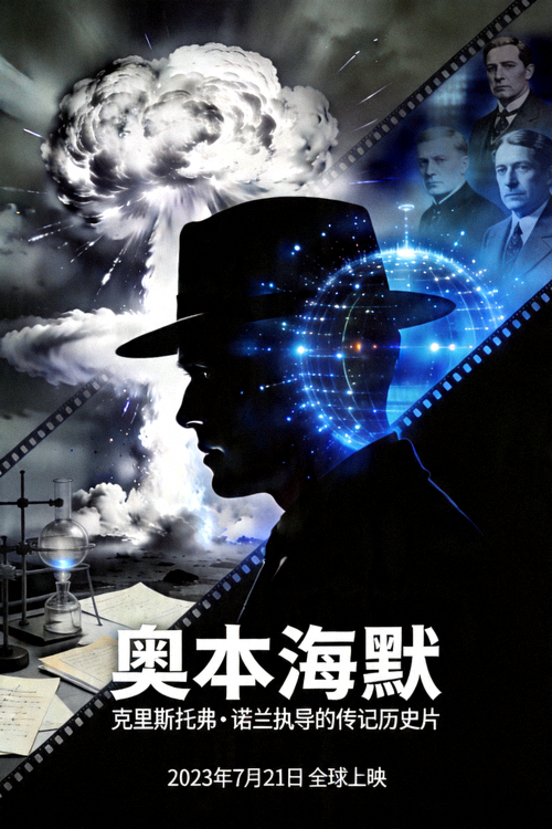《奥本海默》电影海报 - 克里斯托弗·诺兰执导的传记历史片
